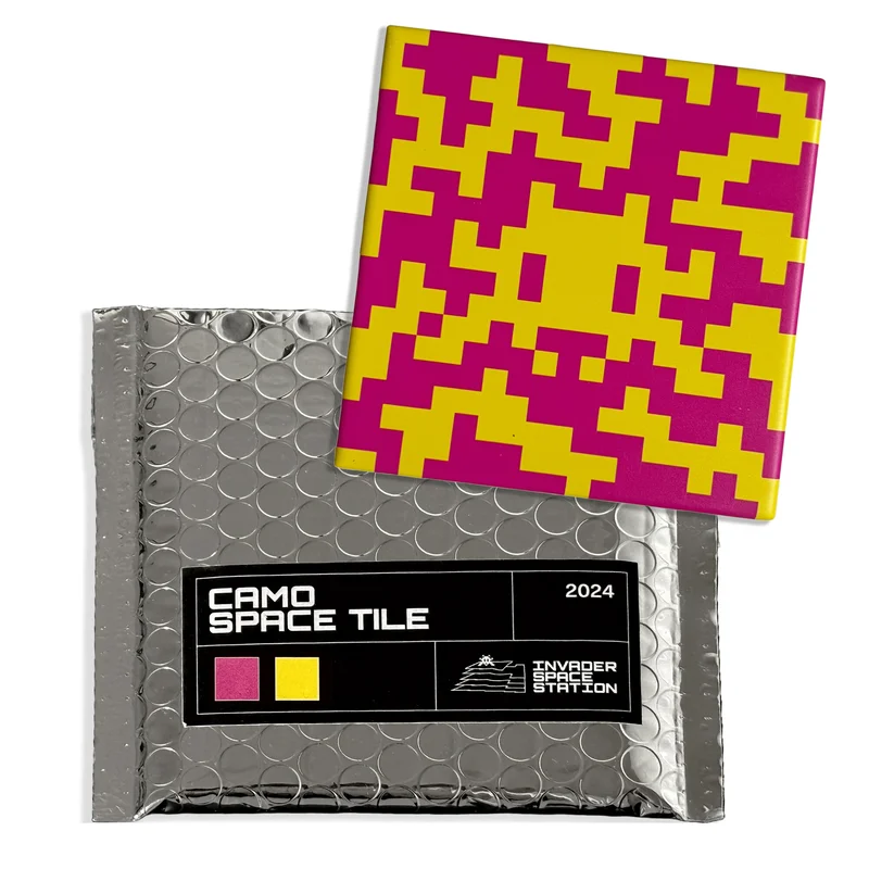 Camo Pink & Yellow Tile